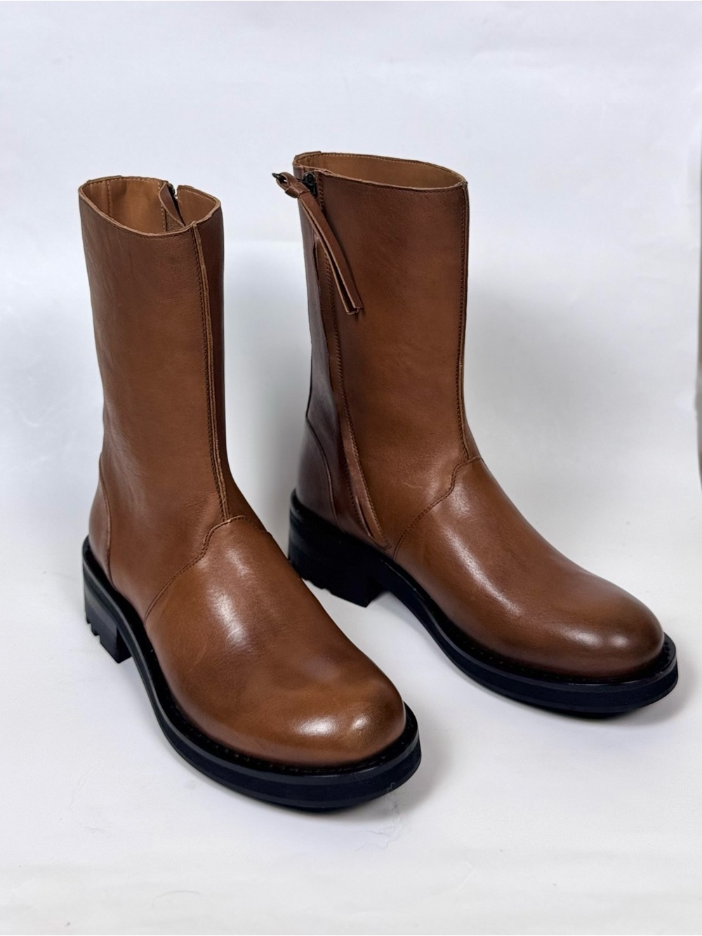 Free People High Ankle Tan Boots Size 8